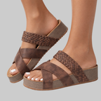 Martha Sandali Donna in Pelle – Sandali con Supporto Arco e Suola Antiscivolo