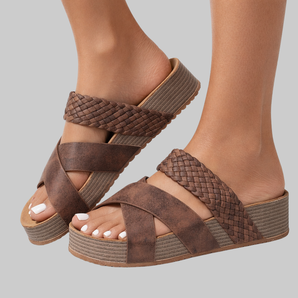 Martha Sandali Donna in Pelle – Sandali con Supporto Arco e Suola Antiscivolo