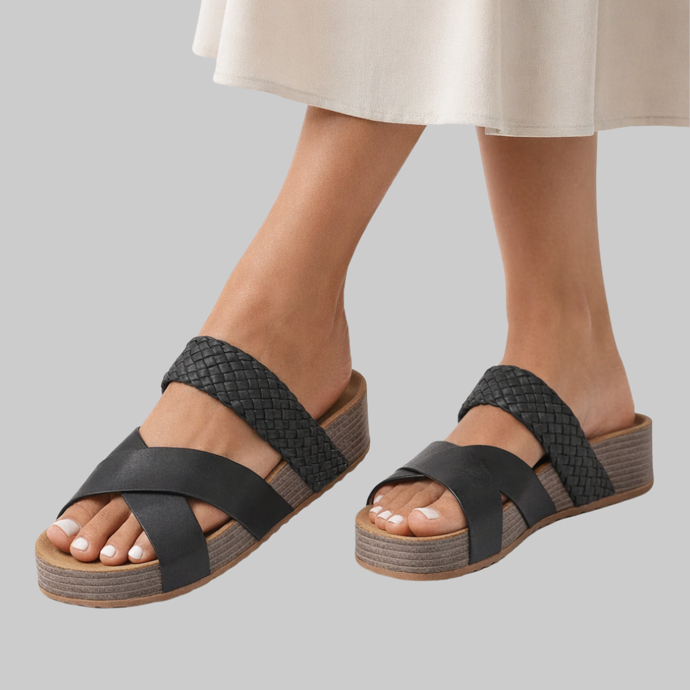 Martha Sandali Donna in Pelle – Sandali con Supporto Arco e Suola Antiscivolo