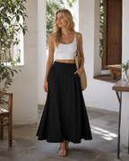 Jupe longue fluide taille haute avec poches Nina Gonna Maxi Donna