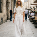 Jupe longue maxi bohème Isabella pour femme – Jupe longue à volants avec taille élastiquée