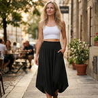 Jupe Lulu Femme – Jupe Maxi Bohème Florale Taille Haute avec Poches