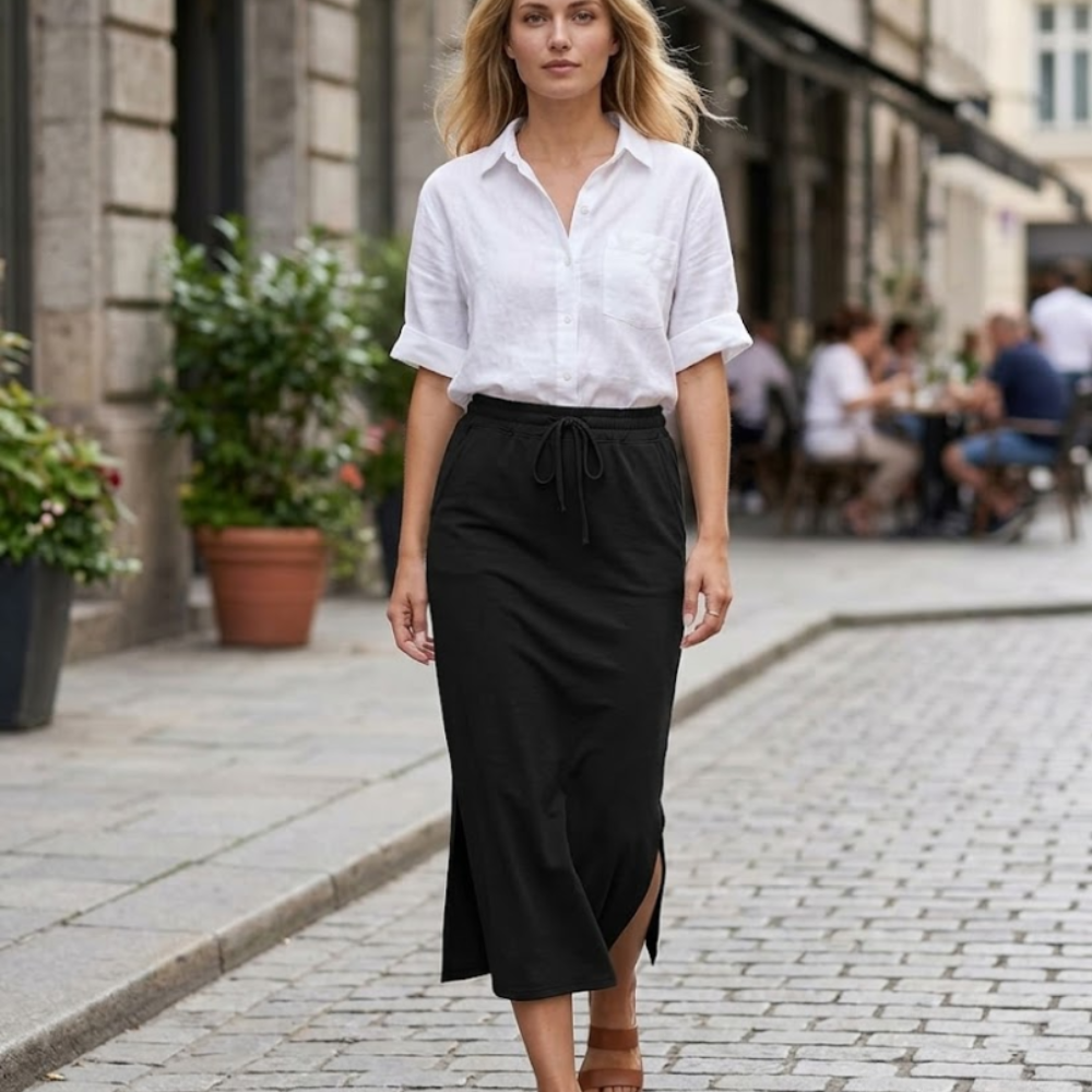 Jessa Gonna Maxi Donna – Gonna Lunga Casual Chic con Vita Regolabile e Spacchi Laterali