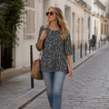 Elena Tunica Donna – Manica 3/4, Lunga, Girocollo, Loose Fit Casual Elegante