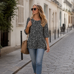 Elena Tunica Donna – Manica 3/4, Lunga, Girocollo, Loose Fit Casual Elegante