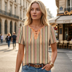 Giorgia Maglia Donna – Scollo V Incrociato, Maniche Corte, Casual Elegante Estiva