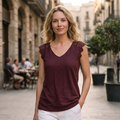 Sofia Maglia Donna Pizzo – Maniche Corte, Girocollo, Top Elegante Casual Estivo