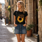 Sofia T-Shirt Femme – Pull Graphique Col Rond, Manches Courtes Basique Décontracté