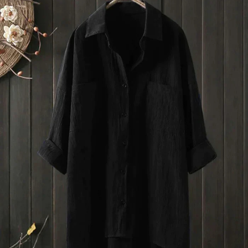 Bess Blouse Femme en Lin – Chemise d’Été Légère, Coupe Ample, Élégante Décontractée