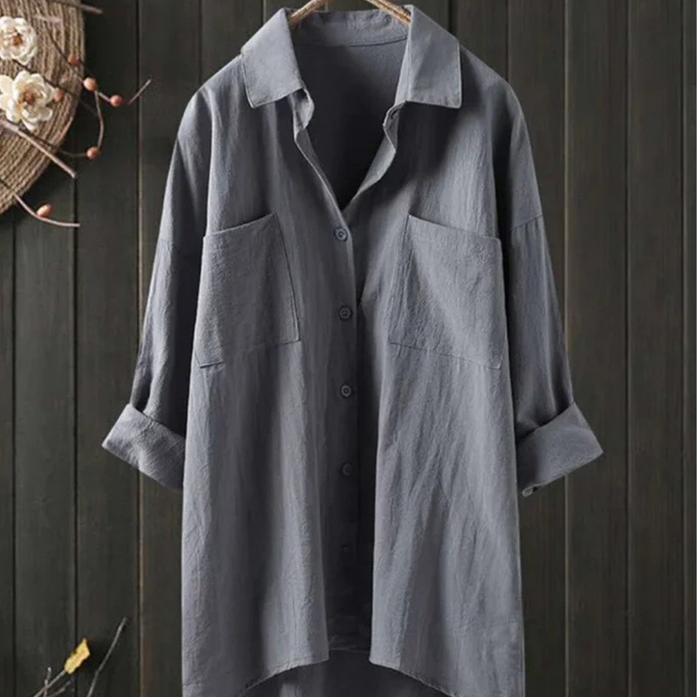 Bess Blouse Femme en Lin – Chemise d’Été Légère, Coupe Ample, Élégante Décontractée