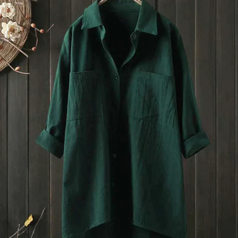 Bess Blouse Femme en Lin – Chemise d’Été Légère, Coupe Ample, Élégante Décontractée