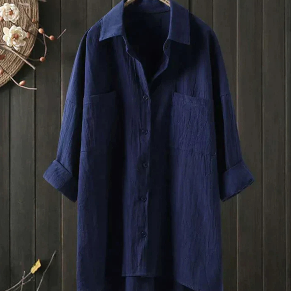 Bess Blouse Femme en Lin – Chemise d’Été Légère, Coupe Ample, Élégante Décontractée