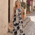 Giulia Women's Maxi Dress – Sleeveless Crew Neck, Casual Summer Pockets