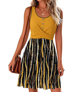 Freya Abito Donna – Vestito Floreale A-Line con Girocollo, Tasche & Dettagli a Contrasto