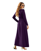 Georgia Abito Maxi Donna – Hosszú ujjú, zsebes, bő szabású hosszú ruha nőknek