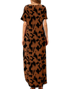 Paige Women's Dress – Summer Maxi Dress with V-Neck, Short Sleeves & Side Slits