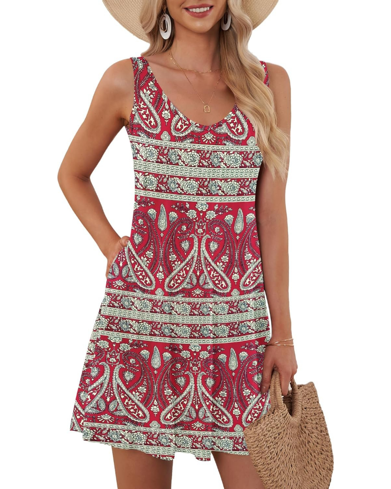 Vestido mini Paige para mujer de verano – Escote en V, falda plisada y bolsillos laterales
