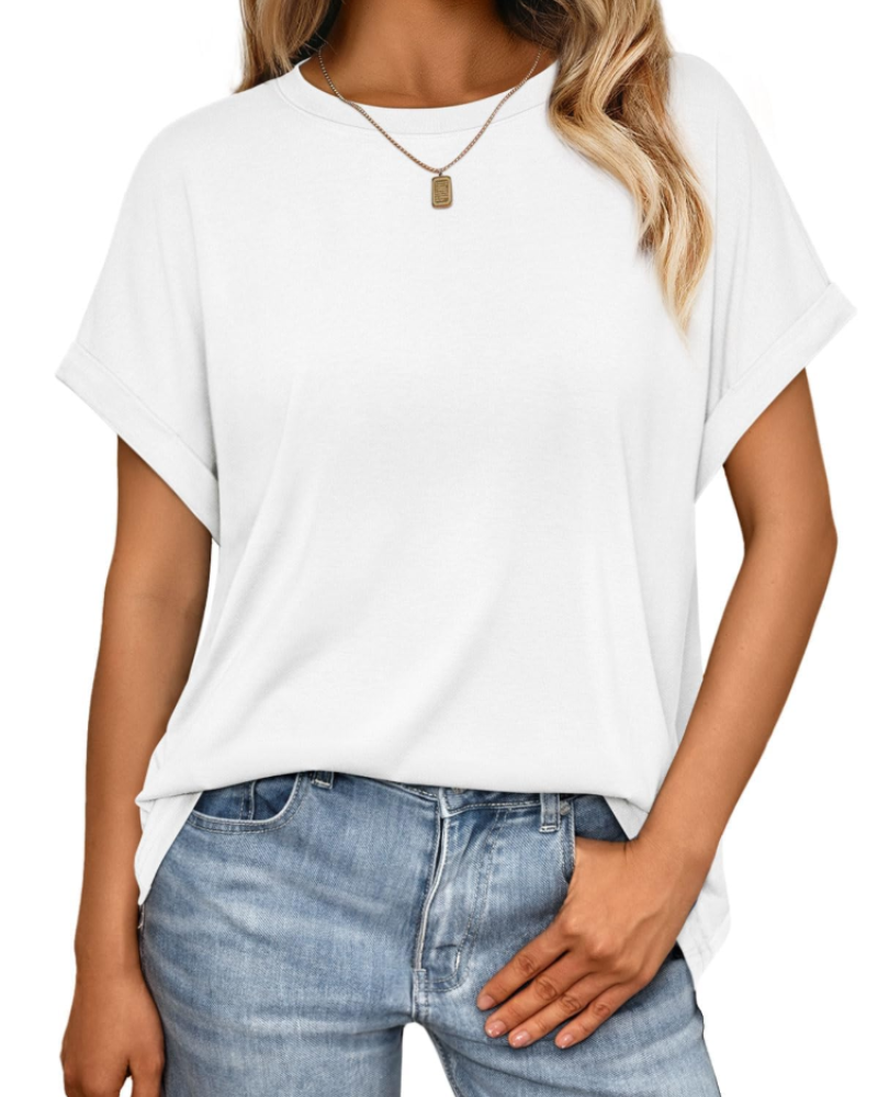 Hannah T-Shirt Damen – Oversize Sommer-Top mit Rundhalsausschnitt & kurzen Ärmeln
