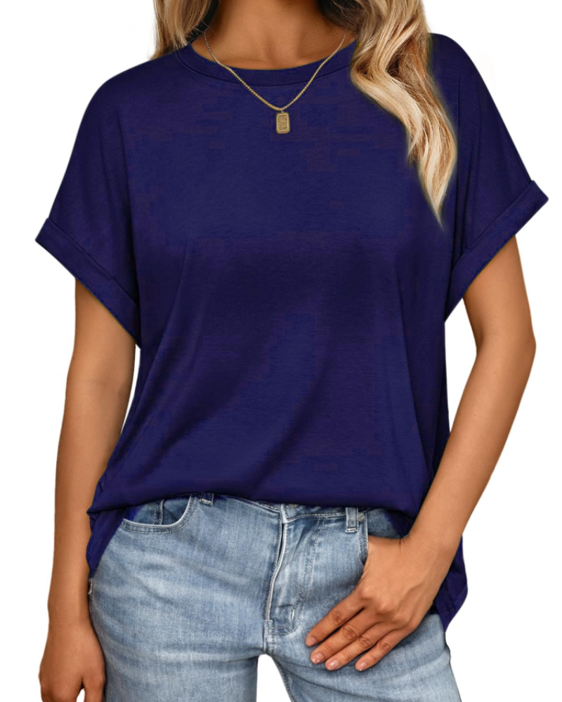 Γυναικείο T-Shirt Hannah – Καλοκαιρινό Oversize Τοπ με Στρογγυλή Λαιμόκοψη & Κοντά Μανίκια
