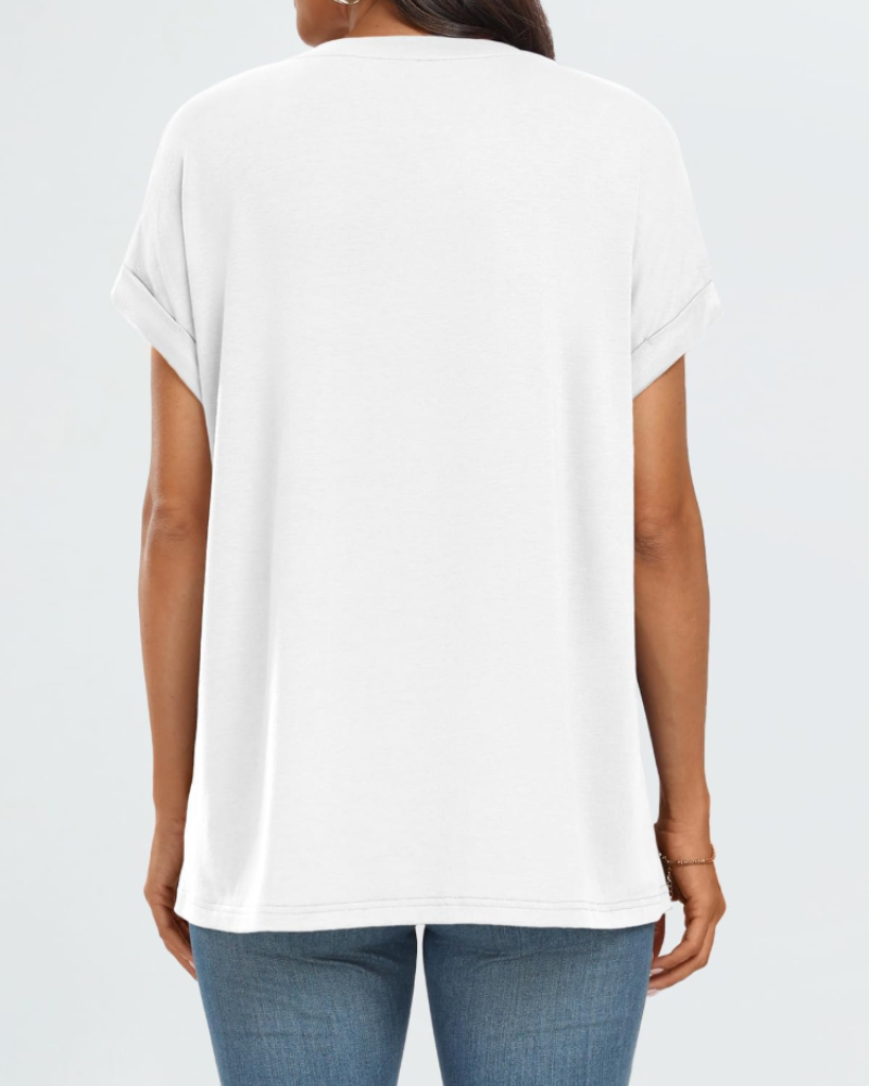 Hannah T-Shirt Damen – Oversize Sommer-Top mit Rundhalsausschnitt & kurzen Ärmeln