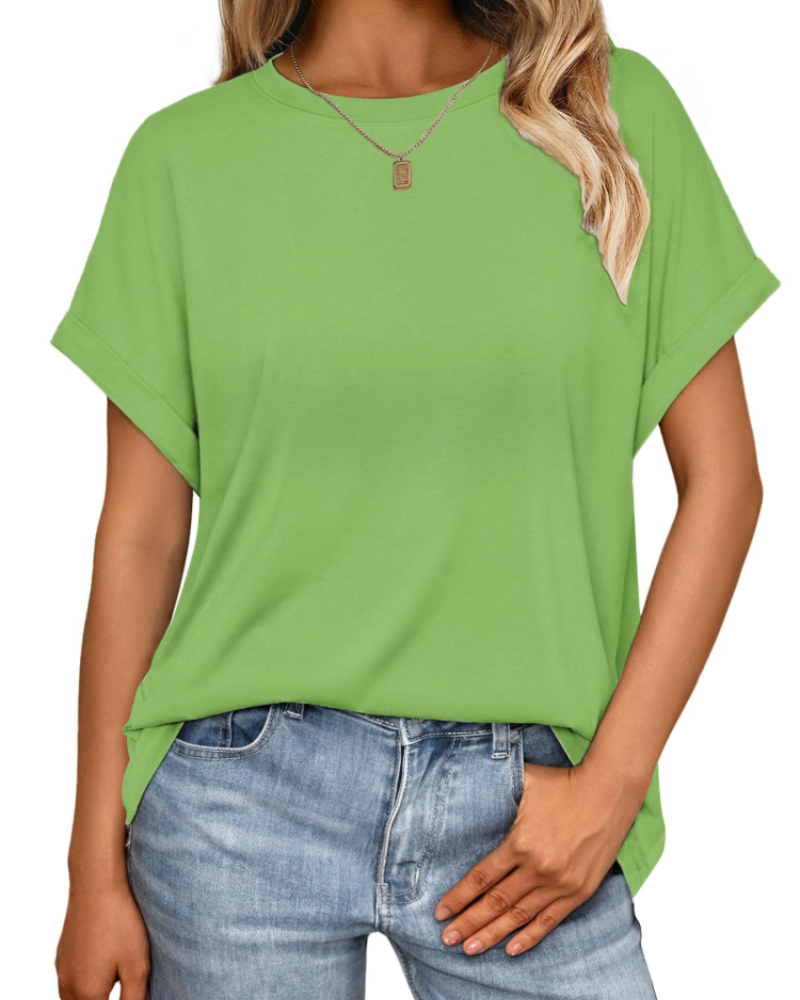Γυναικείο T-Shirt Hannah – Καλοκαιρινό Oversize Τοπ με Στρογγυλή Λαιμόκοψη & Κοντά Μανίκια