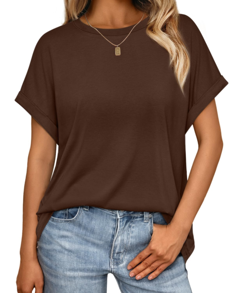 Γυναικείο T-Shirt Hannah – Καλοκαιρινό Oversize Τοπ με Στρογγυλή Λαιμόκοψη & Κοντά Μανίκια