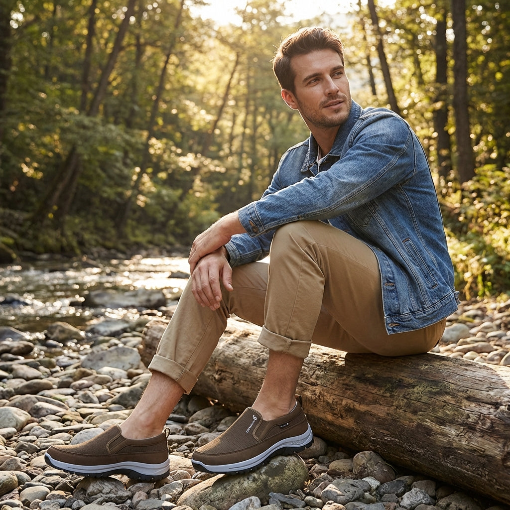 Marco Men's Slip-On Shoes – Comfortable Breathable Casual Sneakers Without Laces