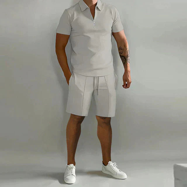 Conjunto Nathan para hombre polo y shorts – conjunto de verano elegante, ajuste cómodo y casual