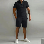 Conjunto Nathan para hombre polo y shorts – conjunto de verano elegante, ajuste cómodo y casual