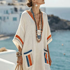 Alisia Abito Lungo Donna – Maxi Dress Elegante con Tasche & Vestibilità Fluida Estiva