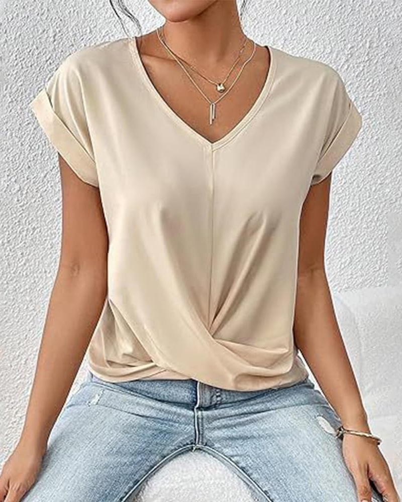Natalie Camicetta Donna – Scollo a V, Senza Maniche, Leggera e Casual Estiva