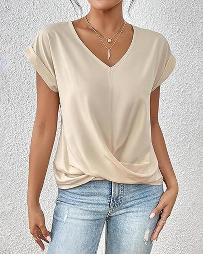 Natalie Camicetta Donna – Scollo a V, Senza Maniche, Leggera e Casual Estiva