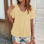 Geraldine Blusa Donna Estiva – Scollo a V, Maniche Corte e Vestibilità Comoda