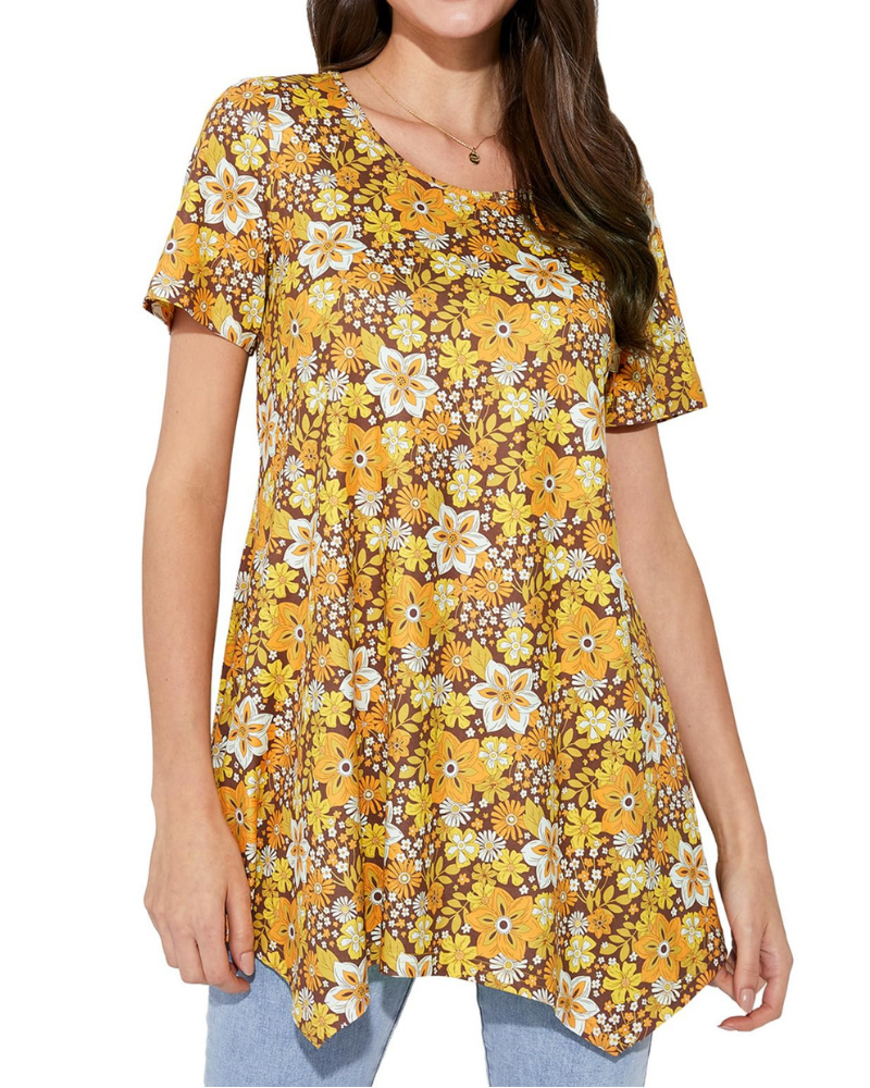 Lucinda Túnica de Mujer de Verano – Estampado Paisley, Manga Corta y Corte Holgado