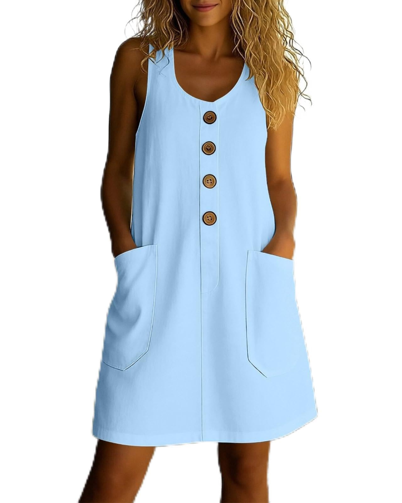Robe femme Oakley en coton – Encolure ronde, coupe trapèze et style chemise
