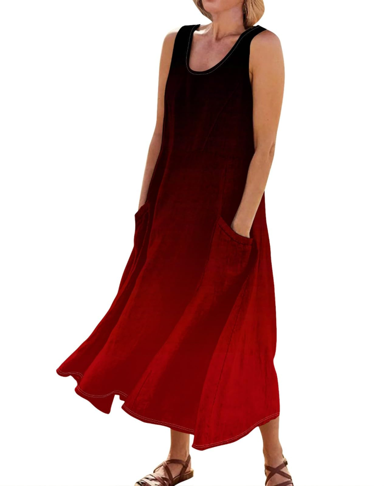 Waverly Women’s Mini Dress – Crew Neck, Sleeveless, and Relaxed Boho Fit
