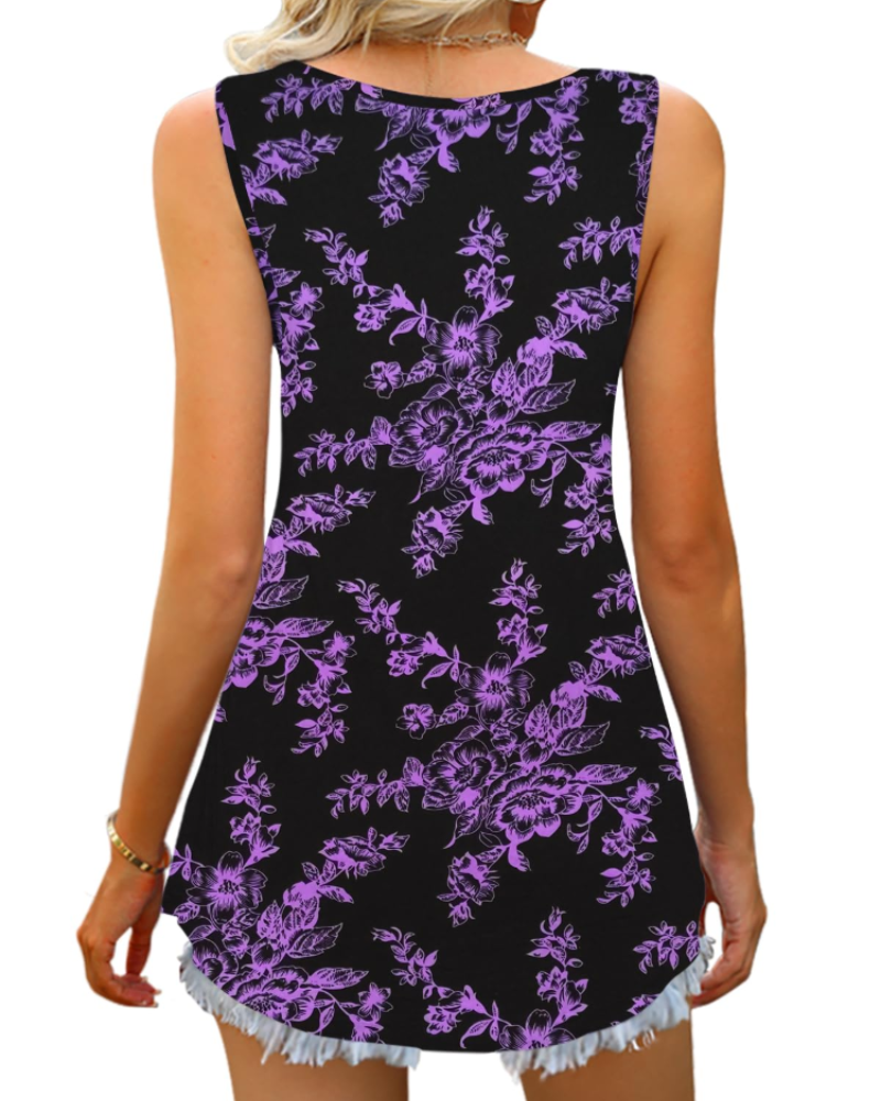 Sophie Canotta Donna Tencede – Top Floreale con Scollo a V e Vestibilità Morbida