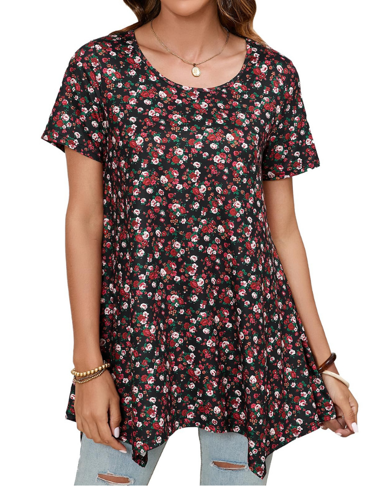 Lucinda Túnica de Mujer de Verano – Estampado Paisley, Manga Corta y Corte Holgado