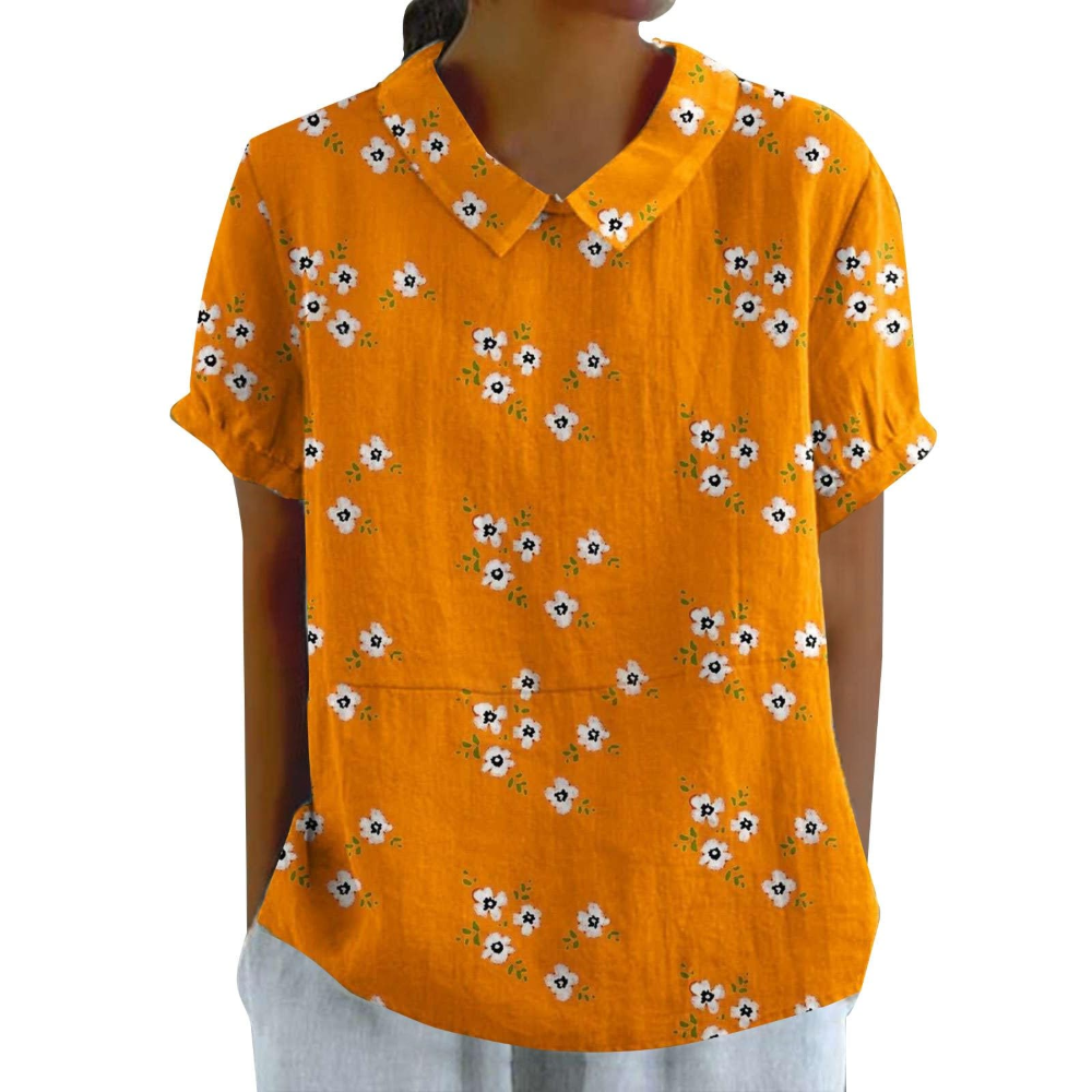 Penelope Floral Women’s Blouse – Collar, Buttons, and Relaxed Fit