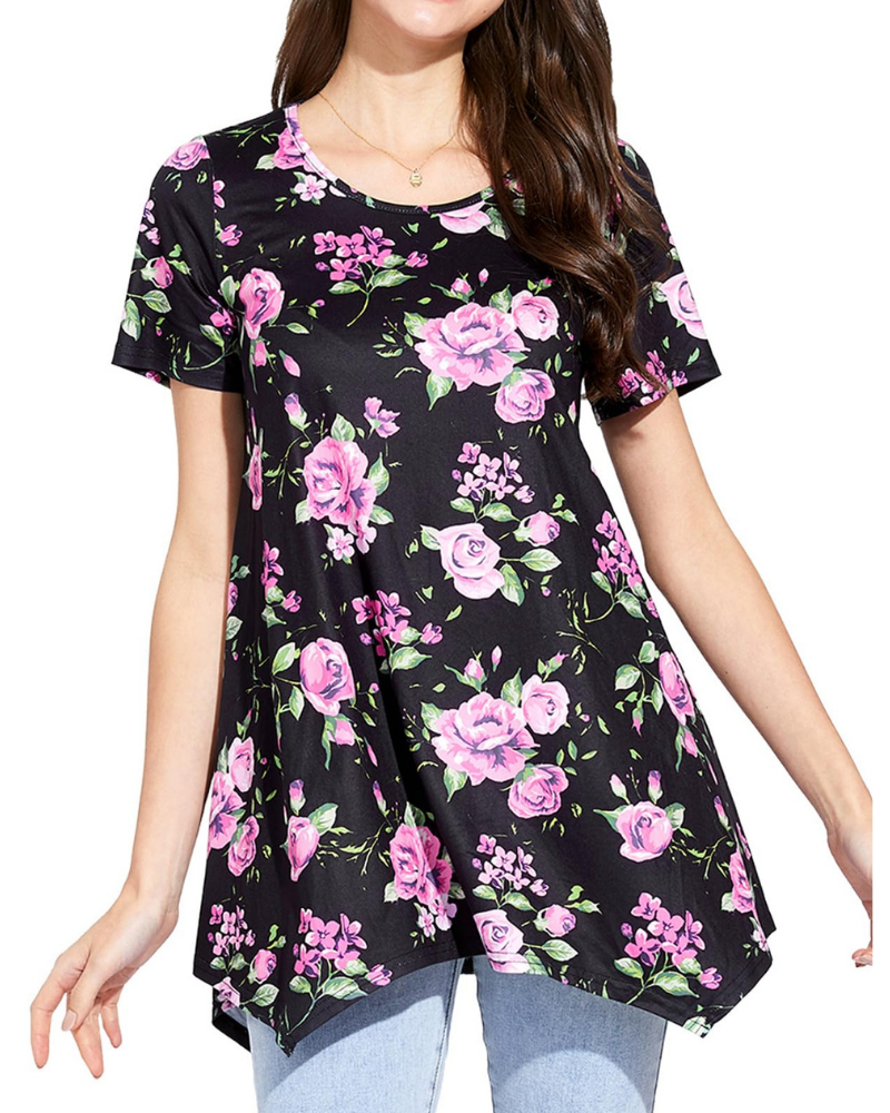 Lucinda Túnica de Mujer de Verano – Estampado Paisley, Manga Corta y Corte Holgado