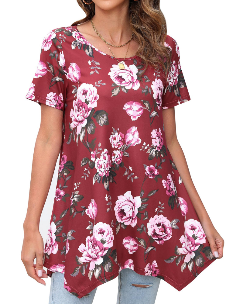 Lucinda Túnica de Mujer de Verano – Estampado Paisley, Manga Corta y Corte Holgado