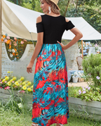 Sutton Women’s Maxi Dress – Off-the-Shoulder, Floral Print and Side Pockets