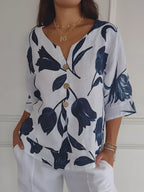 Isaliel Women's Blouse – V-Neck, Breathable Fabric & Elegant Flowing Fit