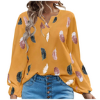 Adelaide T-shirt til kvinder i bomuld – rund hals, elegant print og løs pasform