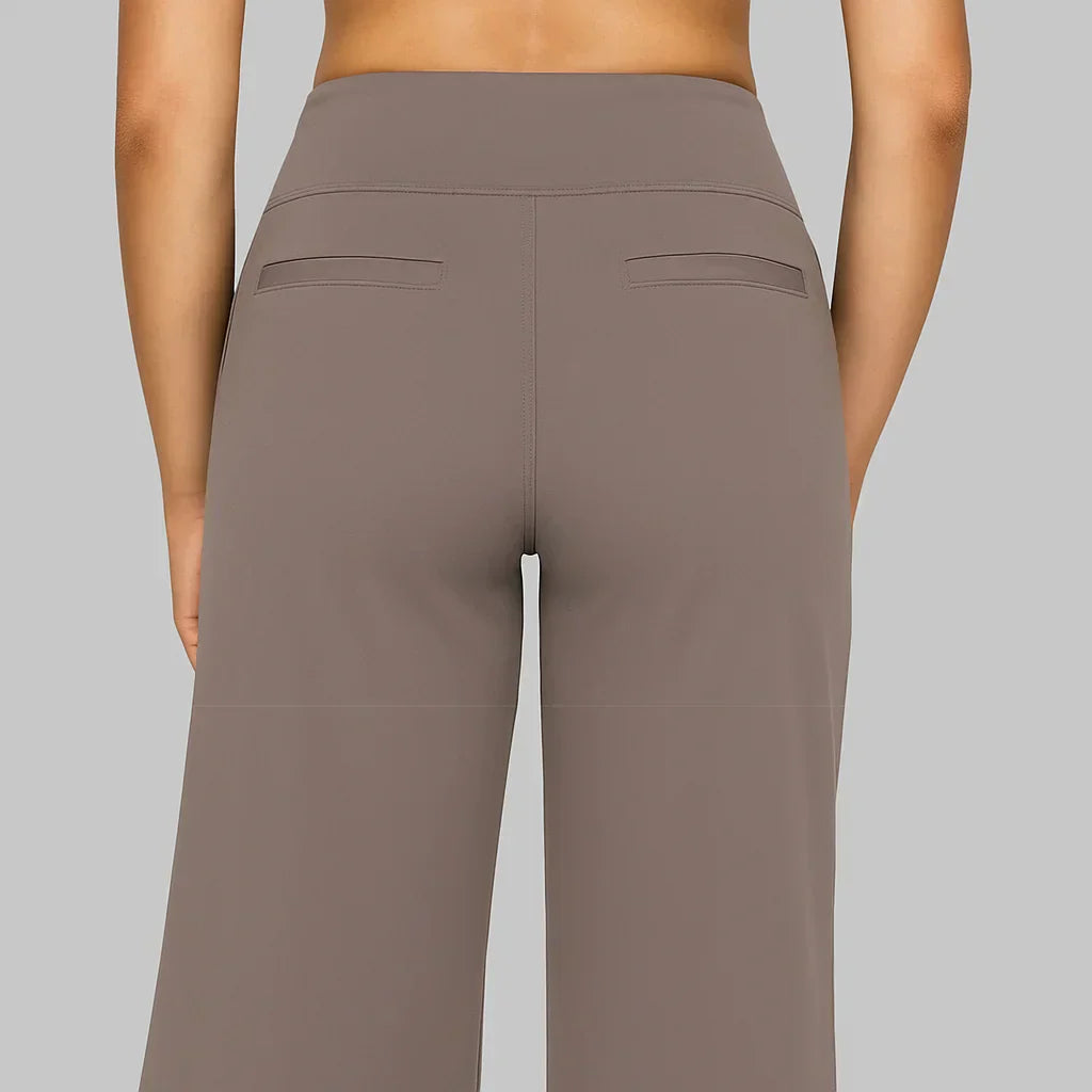 Gladys Pantalon Femme Extensible – Taille Haute, Poches, Confortable Décontracté Respirant