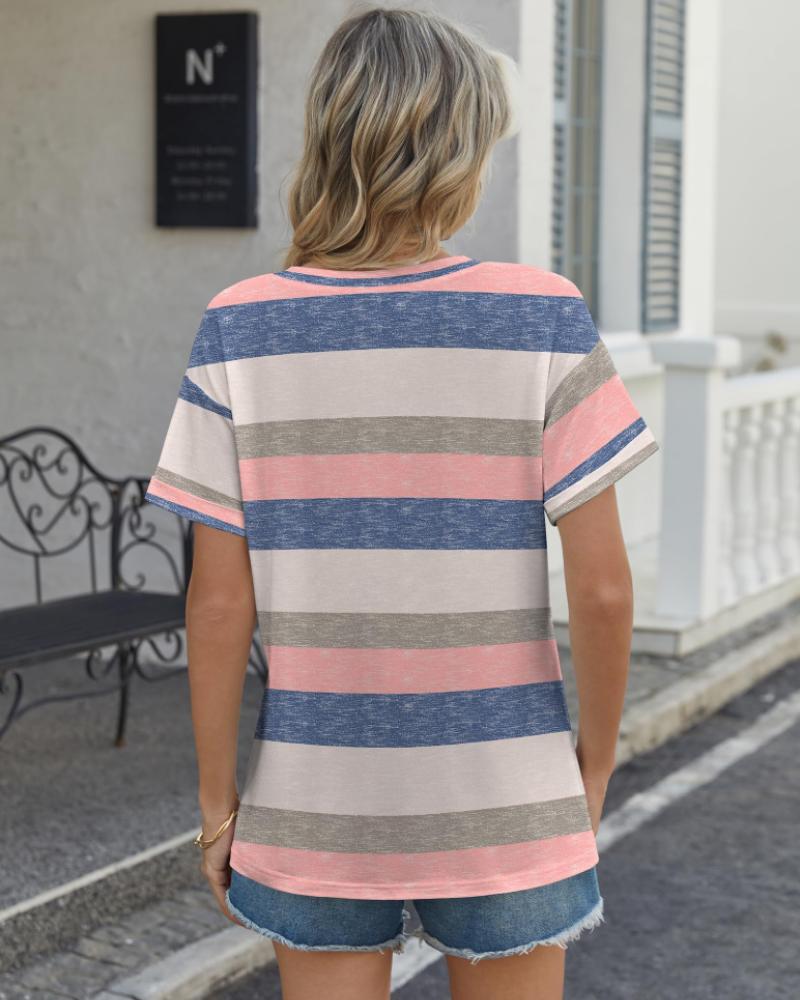 Olivia T-Shirt Donna – Top con Scollo a V, Maniche Corte & Stampa Floreale