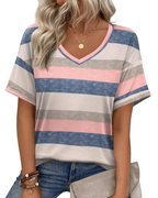 Olivia T-Shirt Donna – Top con Scollo a V, Maniche Corte & Stampa Floreale