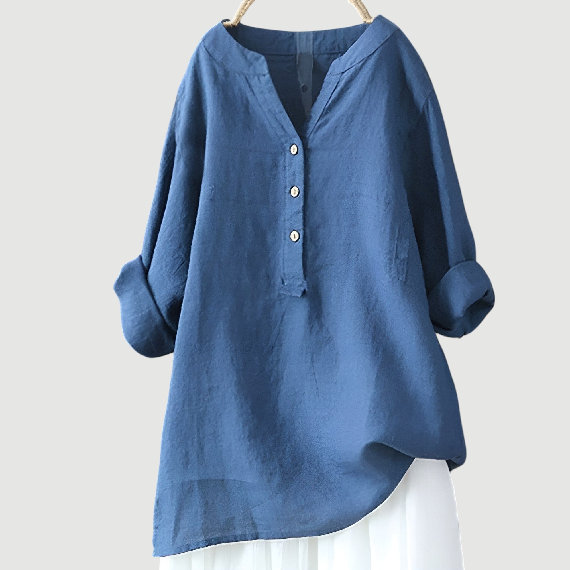 Freda Camicia Donna – Lino Traspirante, Vestibilità Ampia & Stile Estivo Casual