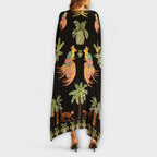 Luna Abito Donna Monospalla – Vestito Tropicale Palma, Lungo Fluido Casual Chic