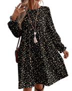 Louisa Damen Boho-Kleid – Blumenkleid mit langen Ärmeln und Volant-Saum
